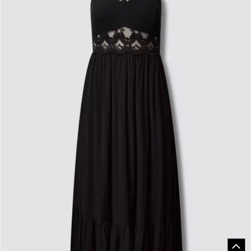 Torrid black maxi lace inset fit & flare dress-Sz 0 (XL)